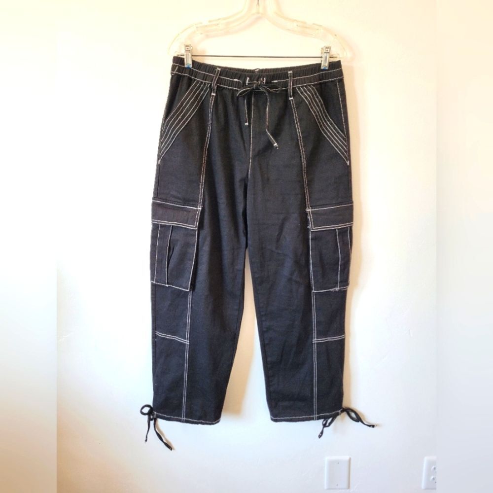 Almost Famous Oversized Cargo Pants Baggy Black Grunge Punk Skater 90s Y2K L